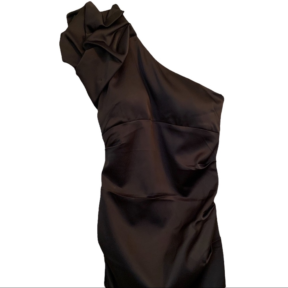 Cache Black Cocktail Dress One Shoulder Size 10